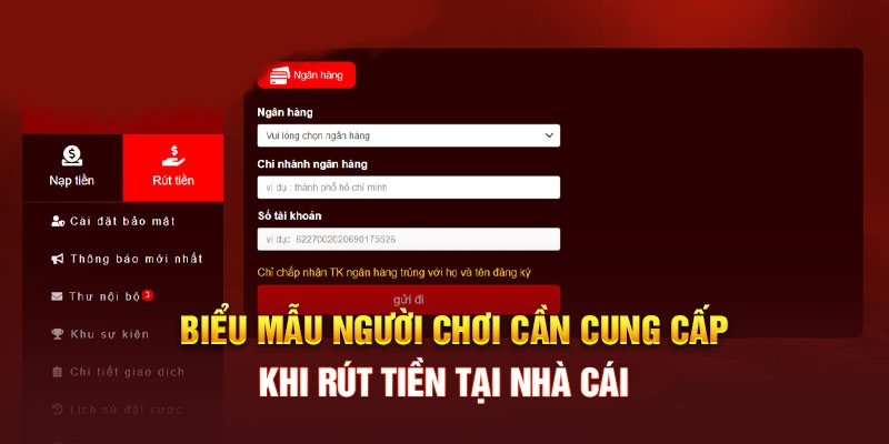 Cung cấp thông tin chuẩn để tiến hành đổi thưởng